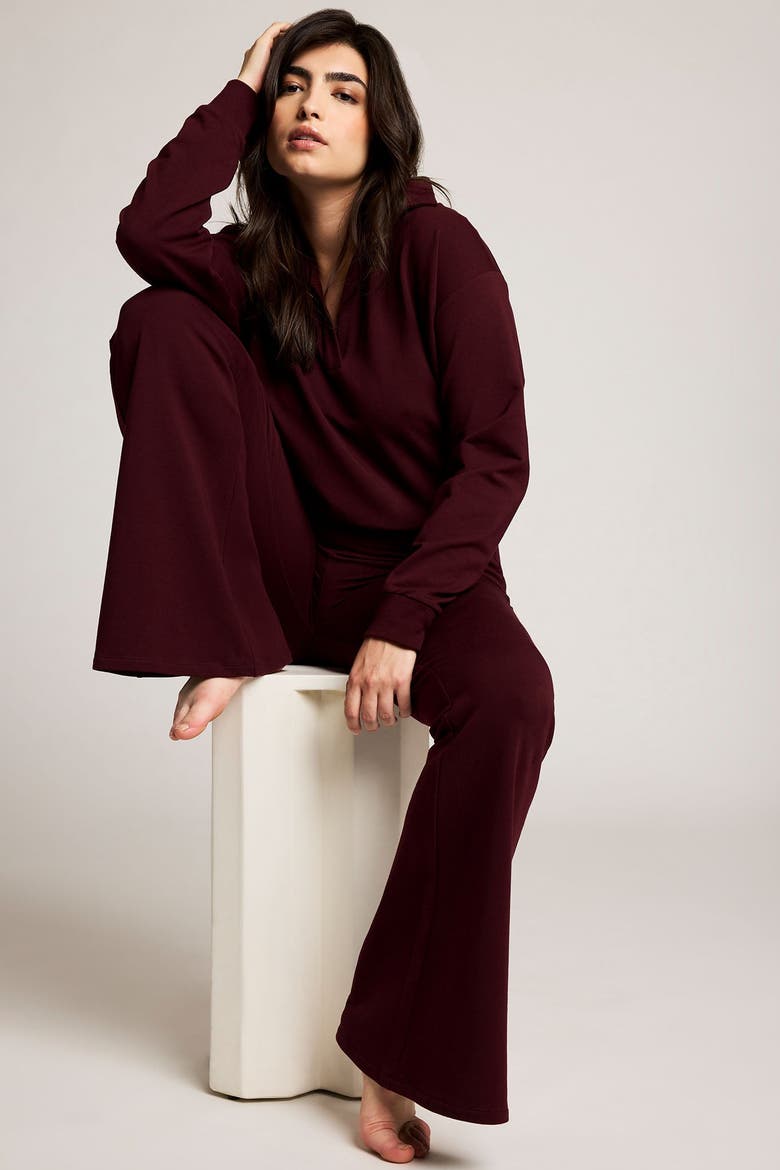 Club Flare Pants, Alternate, color, Garnet