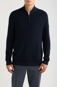 Nordstrom Cotton & Cashmere Quarter Zip Sweater