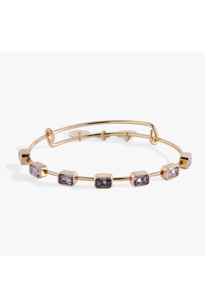 June Birthstone Emerald Cut Bangle, Main, color, Gold 