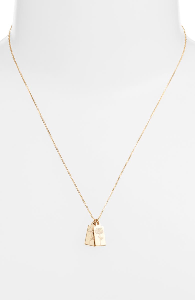 Set & Stones Tawney Birth Flower Necklace, Alternate, color, Gold / 2 Charms