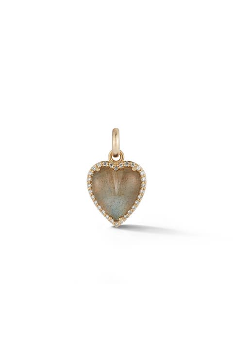 Alana Heart Charm with Labradorite and Diamond