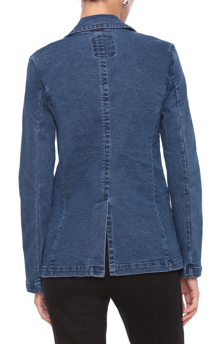 Bagatelle Padded Shoulder Denim Blazer, Alternate, color, 
