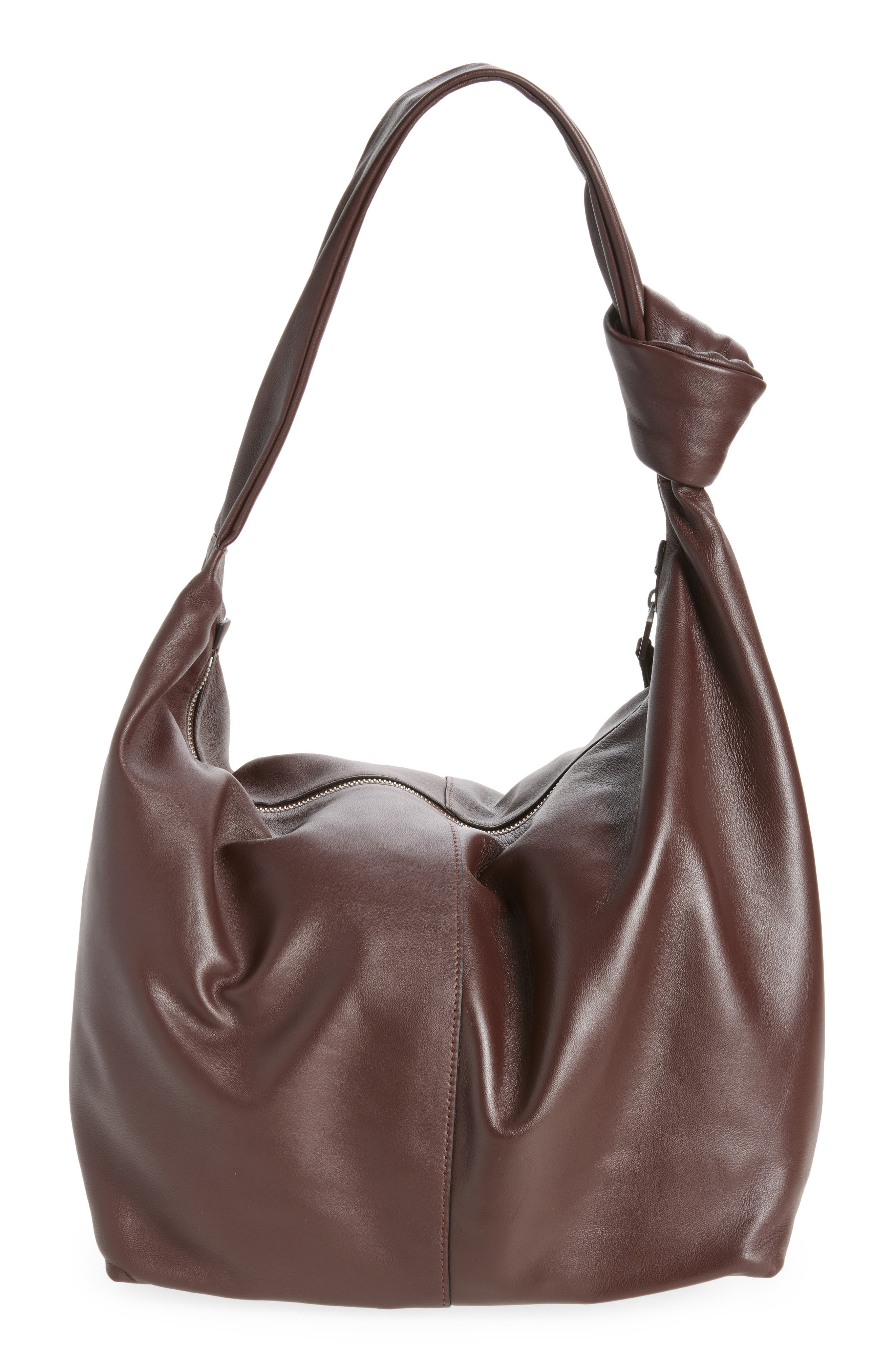 Effie Large Leather Shoulder Bag, Alternate, color, BURGUNDY RED