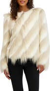 KARL LAGERFELD PARIS Short Wispy Faux Fur Jacket