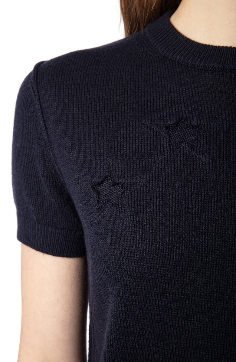 Zadig & Voltaire Bully Star Intarsia Silk & Cashmere Sweater, Alternate, color, 