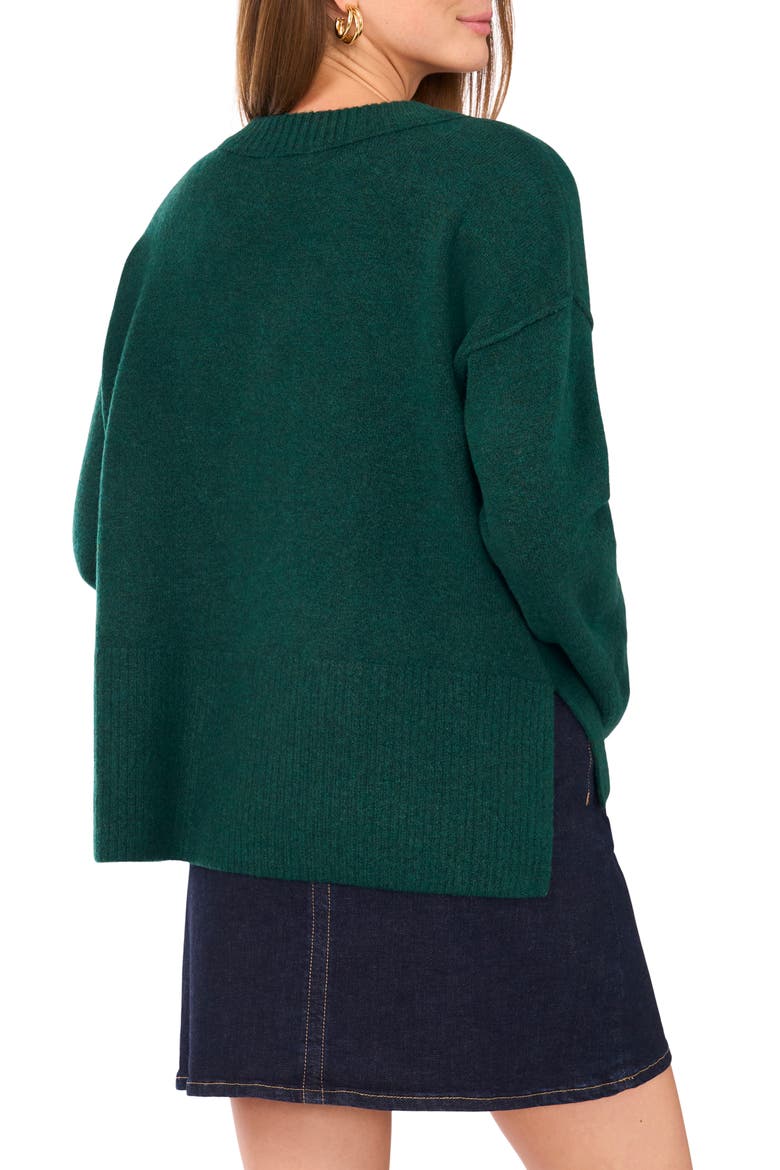 High-Low V-Neck Sweater, Alternate, color, WISE