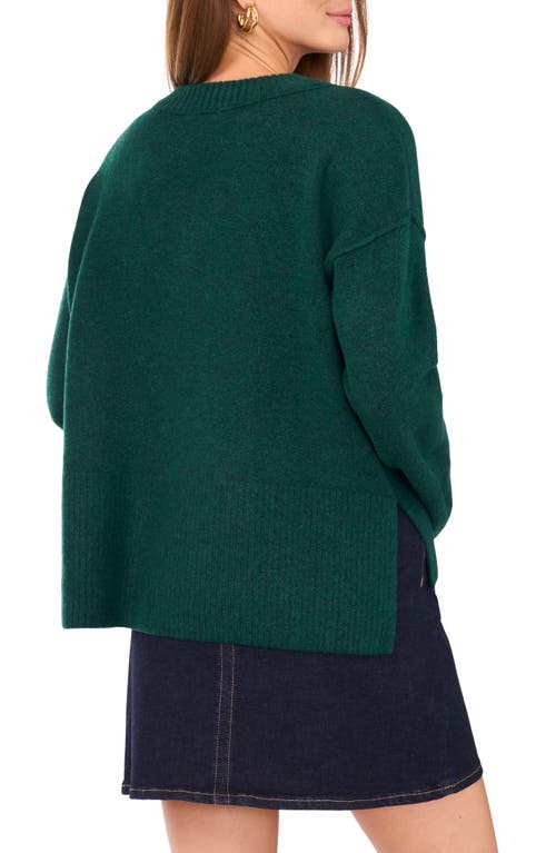 Vince Camuto Contrast High-low Sweater In Green