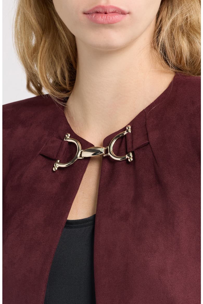 Scuba Faux Suede Cape, Alternate, color, BAROLO