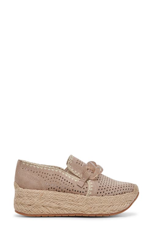 Dolce Vita Jhenee Espadrille Sneakers Taupe Perforated Suede In Taupe Perforated Suede