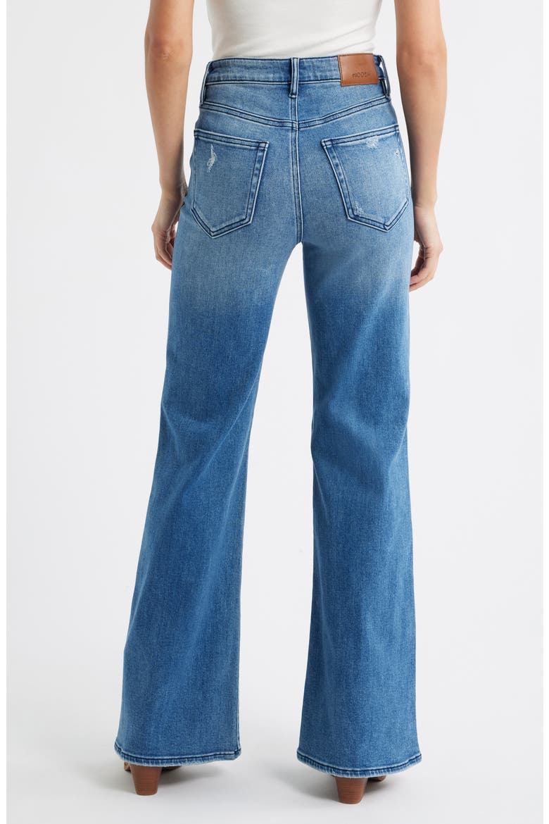 Comfort High Waist Flare Jeans, Alternate, color, DARK WASH