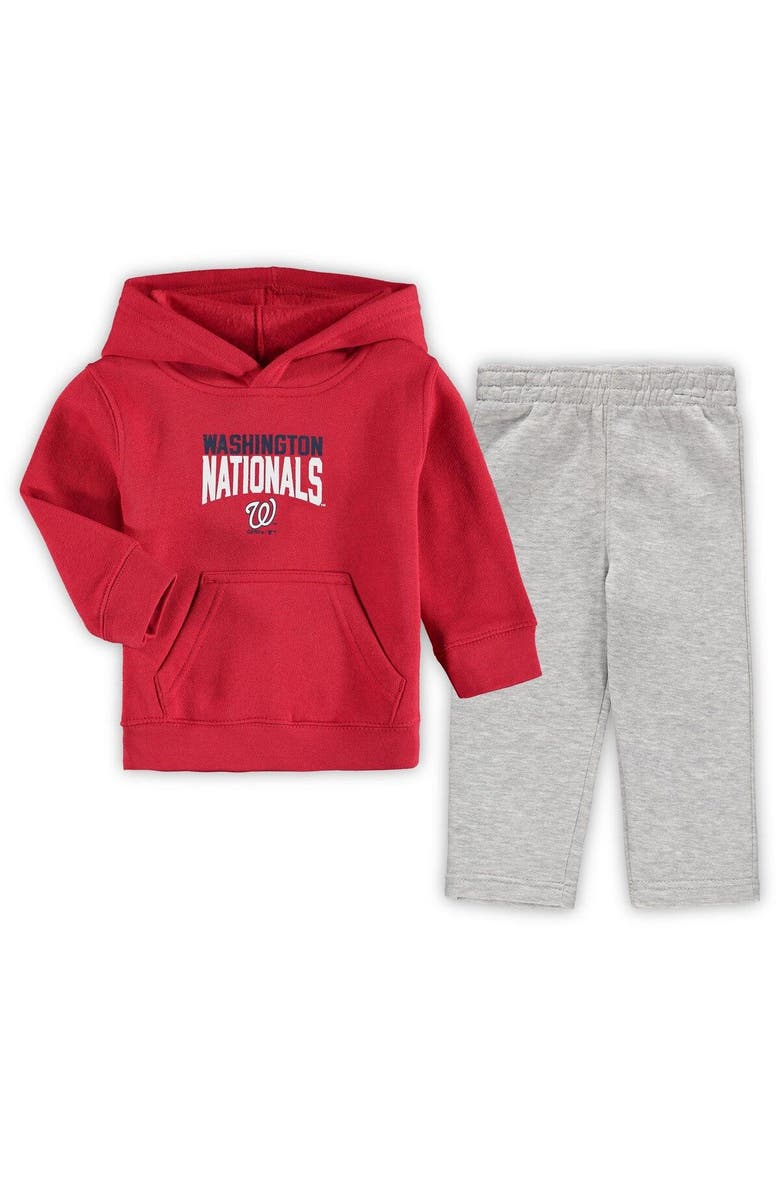 Outerstuff Toddler Red/Heathered Gray Washington Nationals Fan Flare Fleece Hoodie and Pants Set, Main, color, Red
