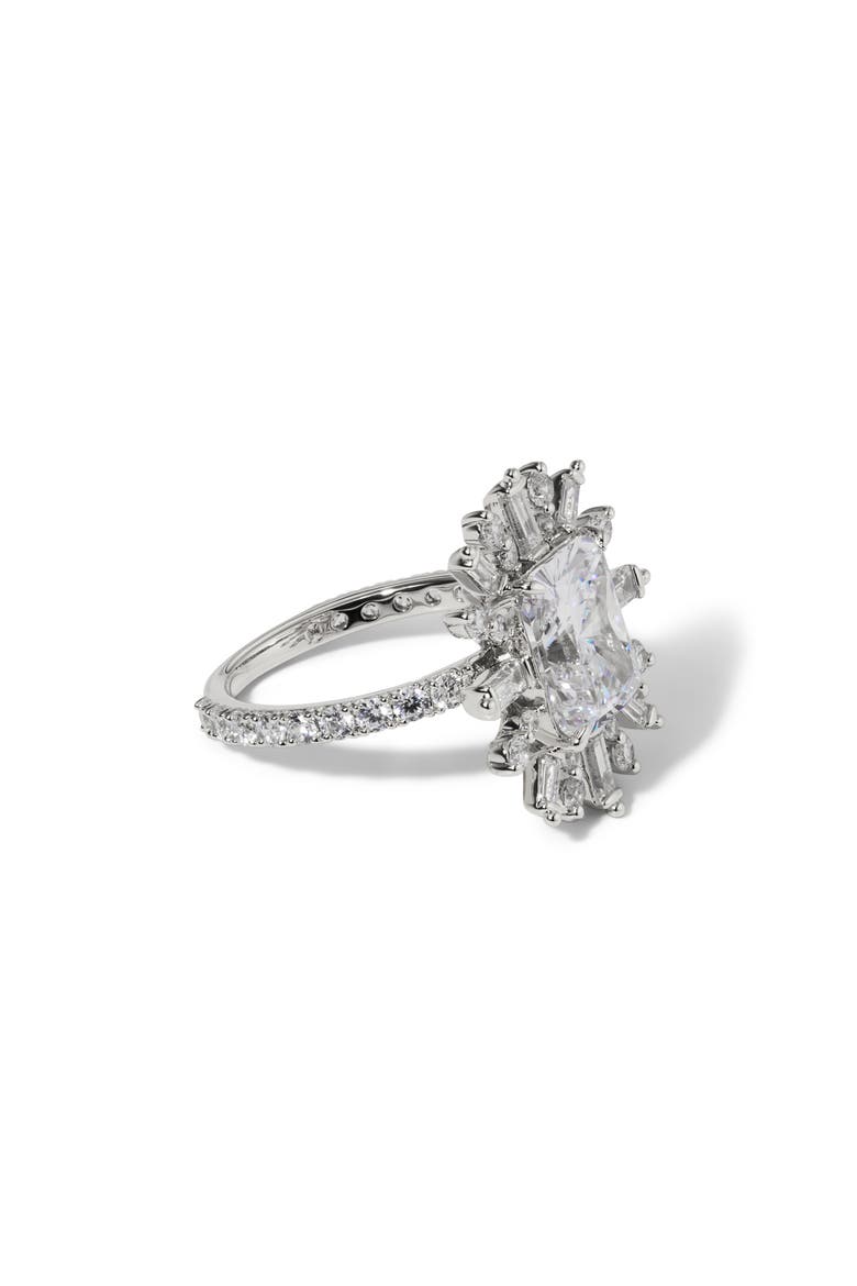 Stellar Halo Statement Ring, Alternate, color, RHODIUM