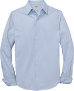 Bonobos Tech Light Blue Performance Cotton Blend Piqué Button-Up Shirt