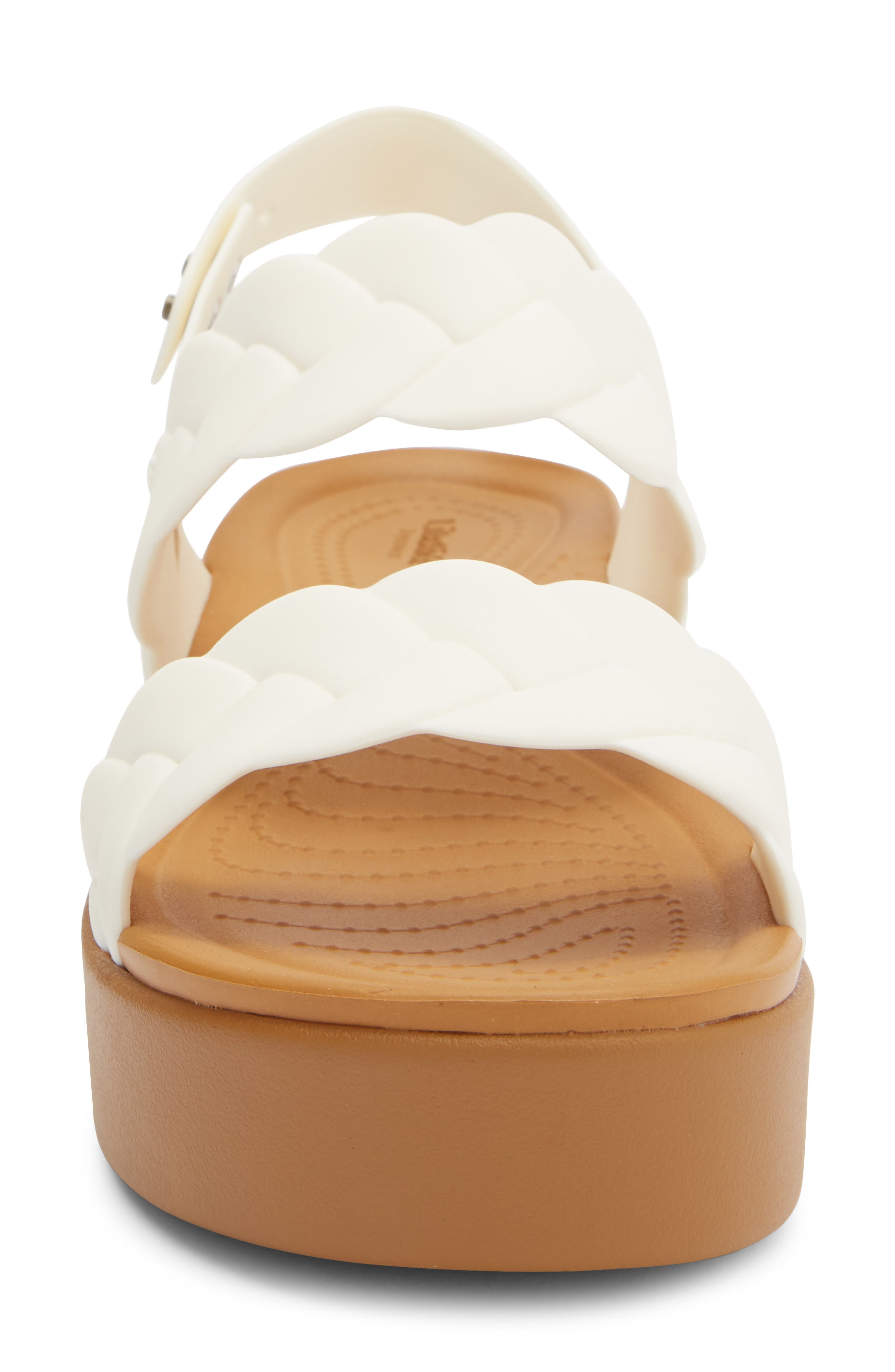 CROCS Brooklyn Woven Water Resistant Wedge Sandal, Alternate, color, Chalk