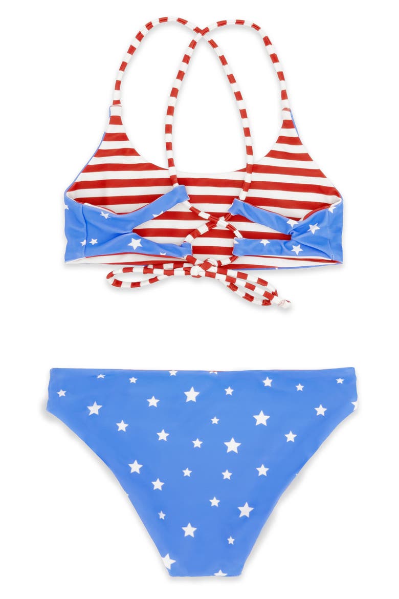 Kids' Waverly Reversible UPF 50+ Two-Piece Swimsuit, Alternate, color, TRUE RED