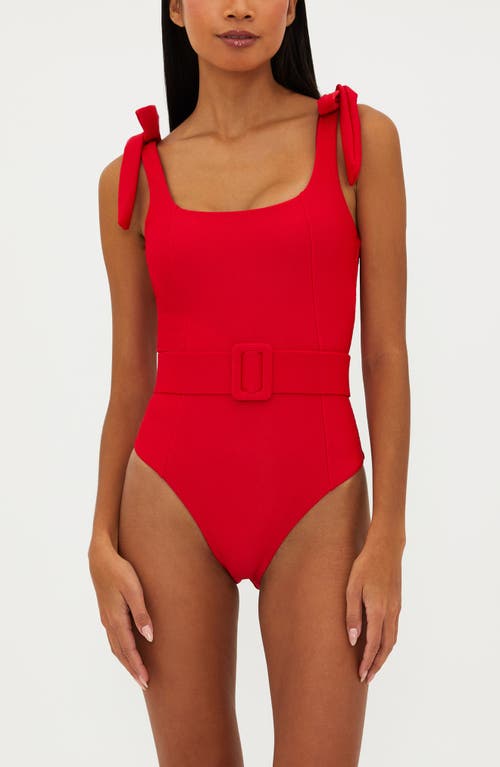 Beach Riot Sydney Belted One-piece Swimsuit In Red