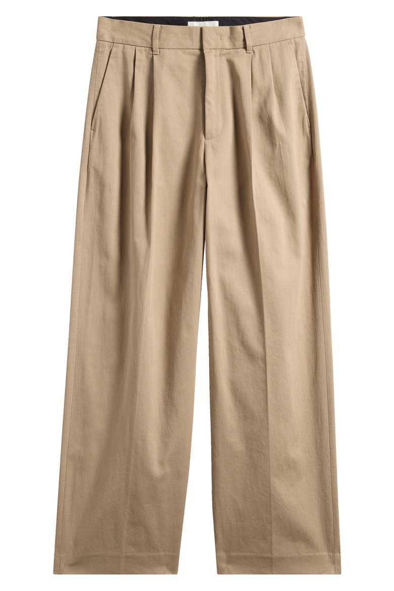 Double Pleated Wide Leg Chino Pants, Main, color, BEIGE