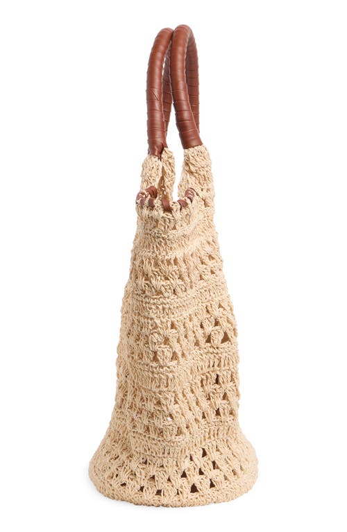 Bcbg Woven Raffia Tote Bag In Natural/cognac