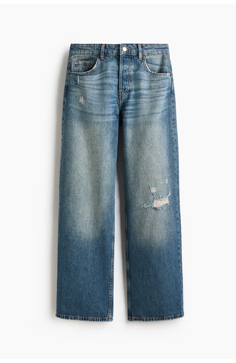 H&M Wide Leg Regular Waist Jeans, Main, color, Denim Blue