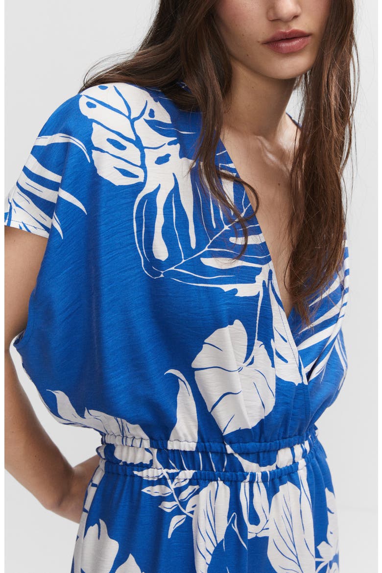 Tropical Palm Print Jumpsuit, Alternate, color, BLUE