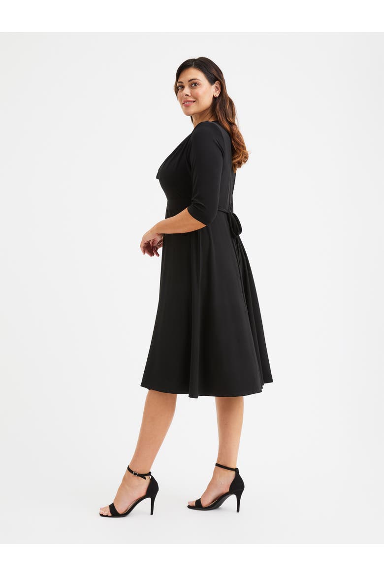 Cowl Neck '1940s' Dress, Alternate, color, Black