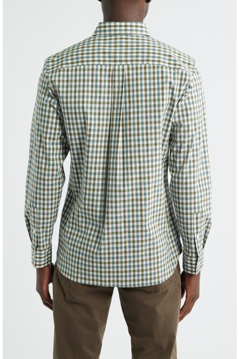 Jayde Plaid Stretch Button-Up Shirt, Alternate, color, WHITE- OLIVE JAYDE PLAID