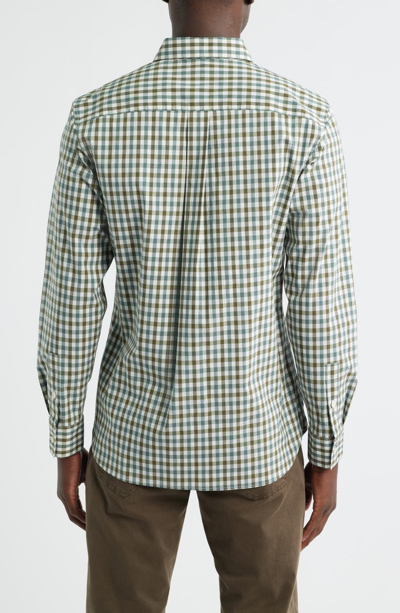 Nordstrom Jayde Plaid Stretch Button-Up Shirt, Alternate, color, White- Olive Jayde Plaid
