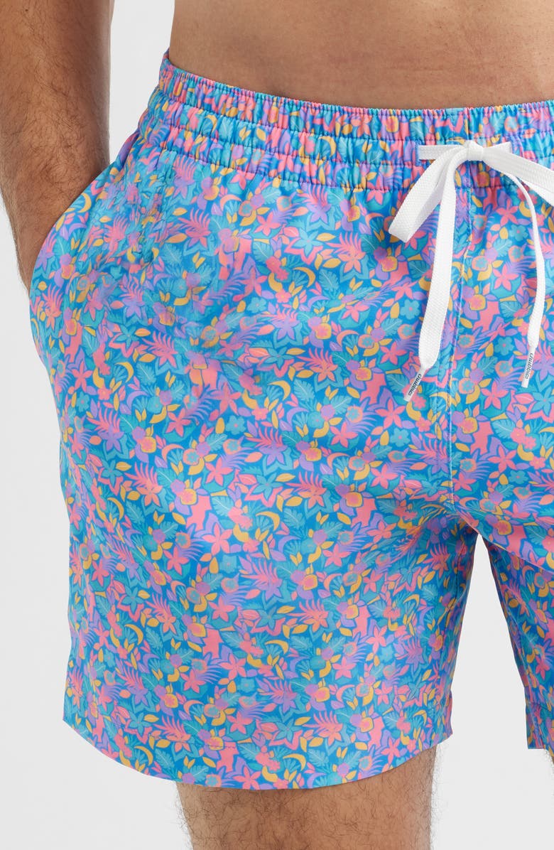Chubbies The Spades Floral Swim Trunks, Alternate, color, Medium Blue