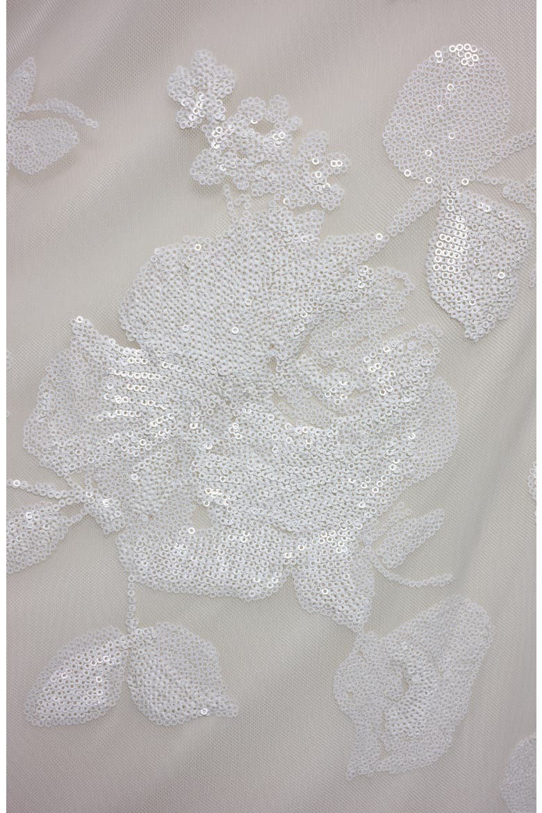 Beaded Floral Dress, Alternate, color, CREAM