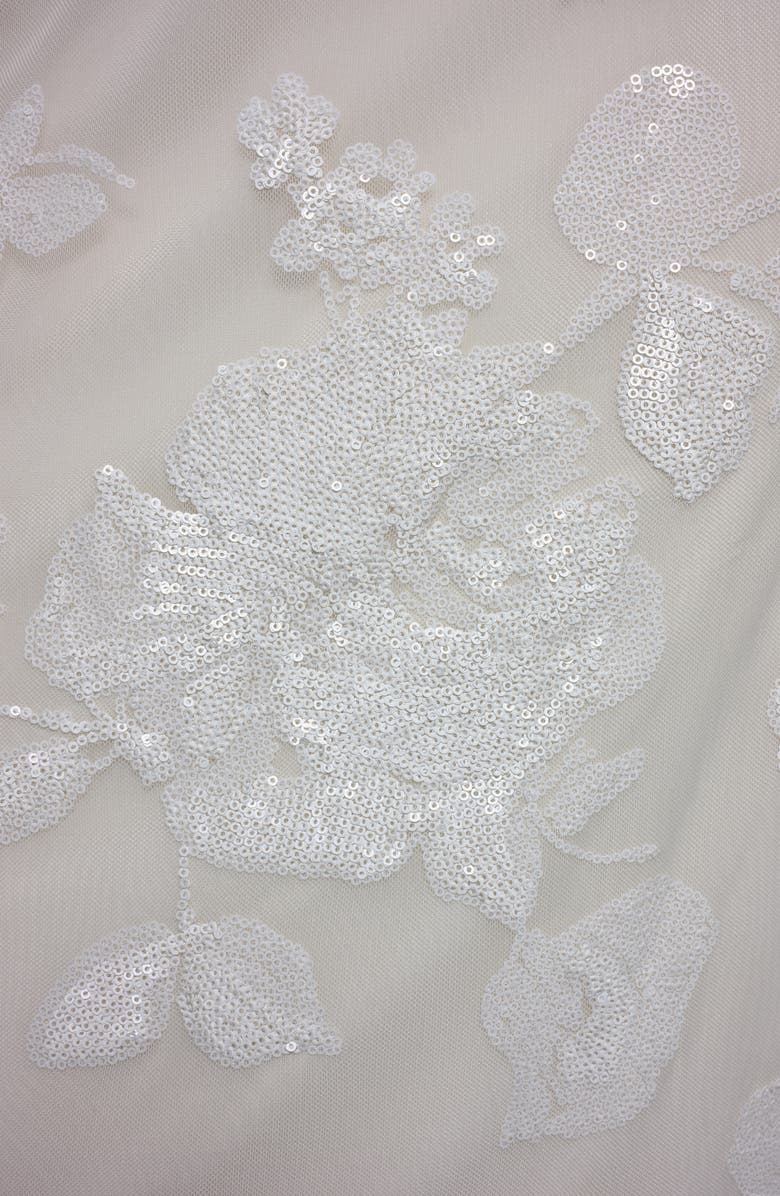 Donna Karan New York Beaded Floral Dress, Alternate, color, Cream