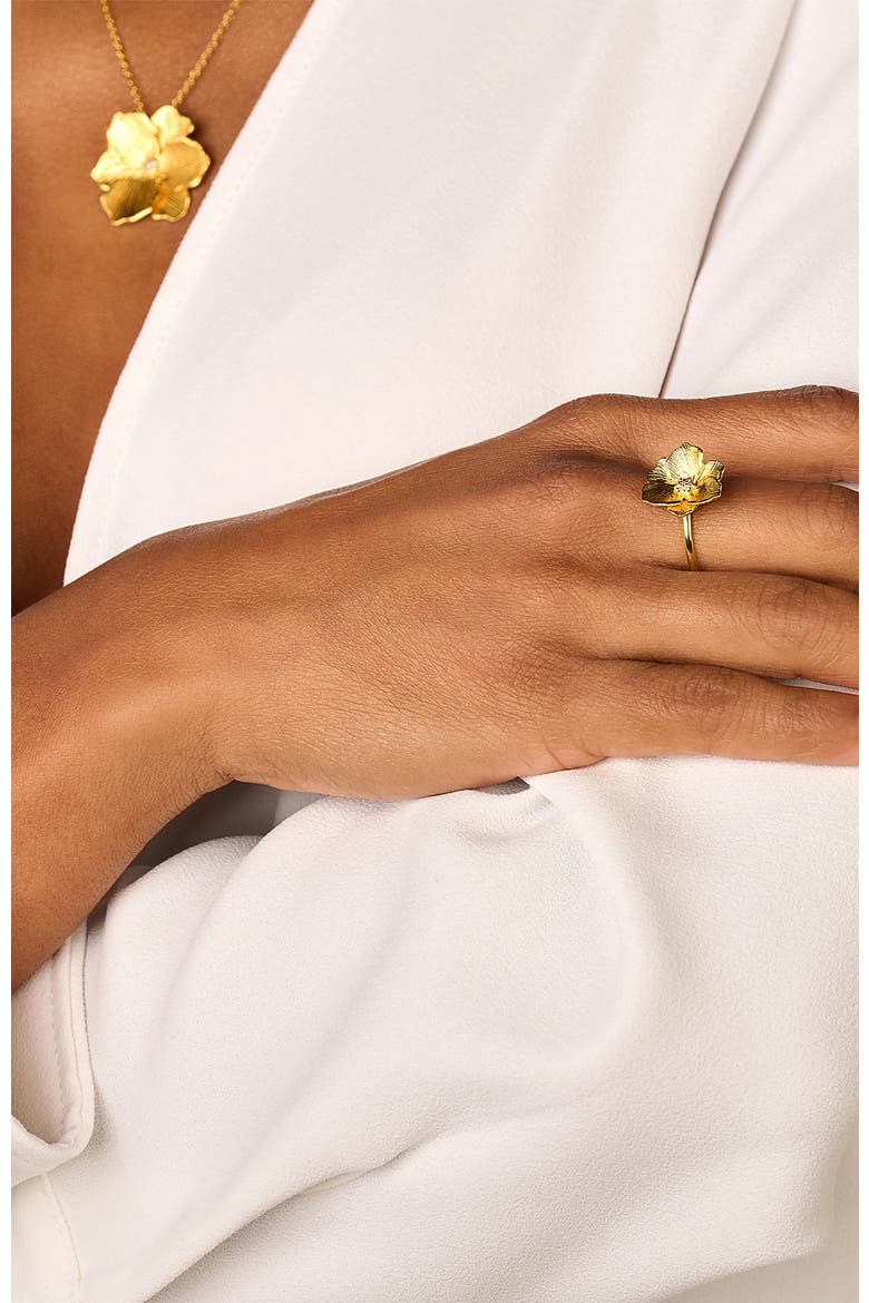 Jasmine Diamond Ring | 7 natural diamonds | 925 Sterling Silver | Ring | 7 | Yellow 18k-Gold Plated, Alternate, color, Yellow 18k Gold Plated