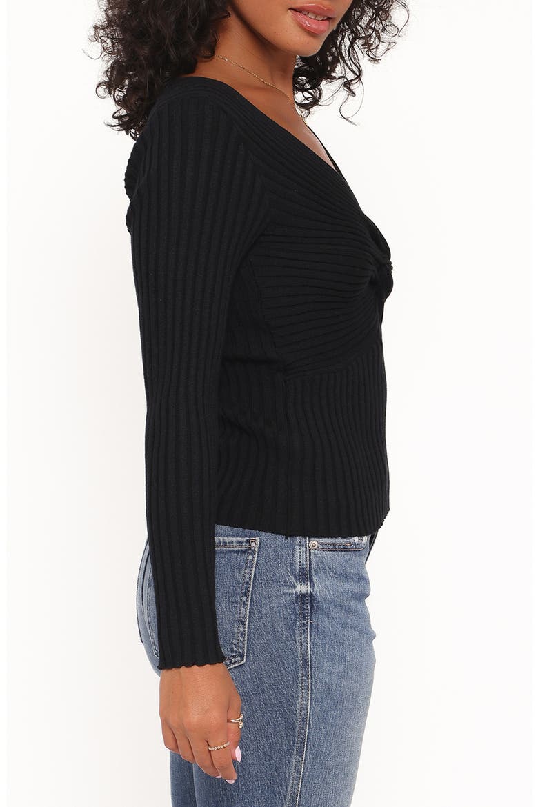 Demi Twist Rib Sweater, Alternate, color, BLACK