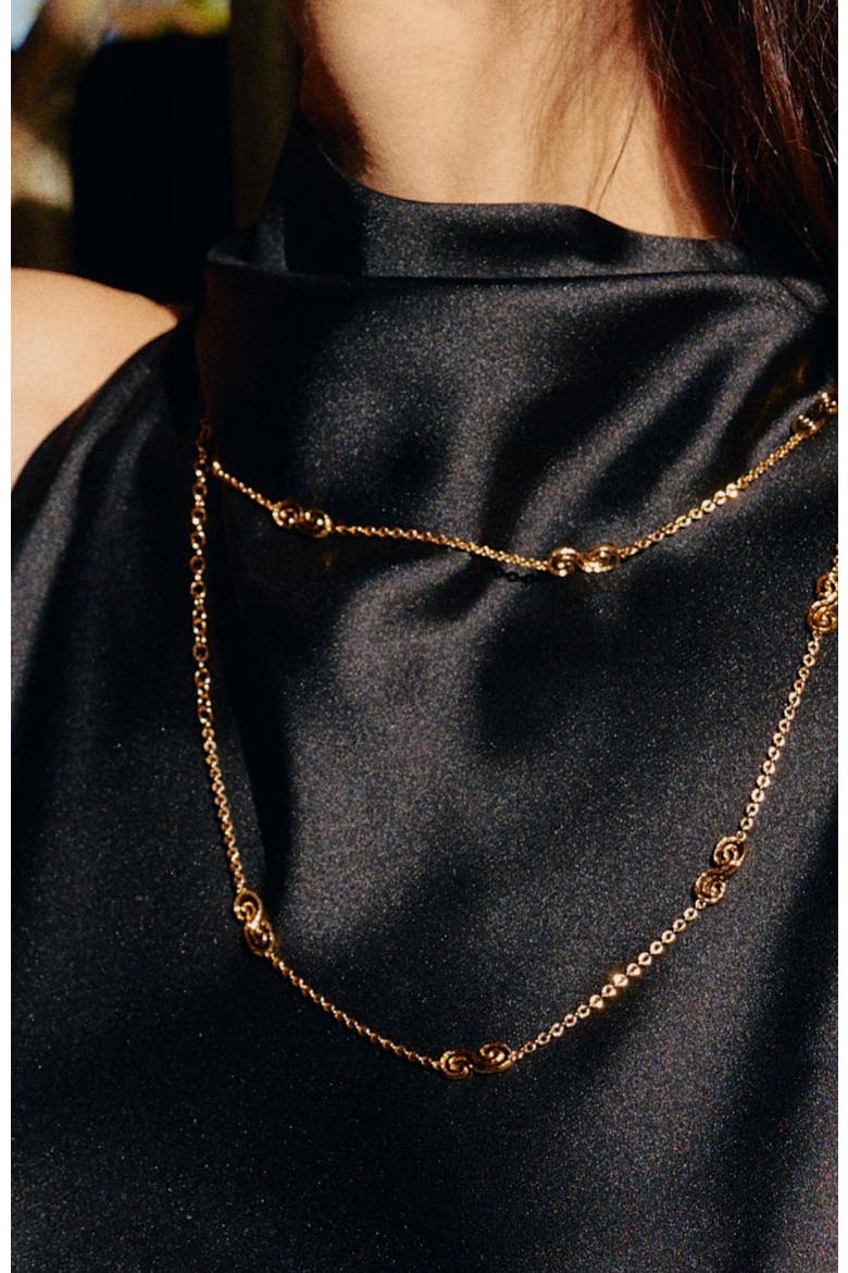 Eternal Spiral Chain Necklace, Alternate, color, Gold