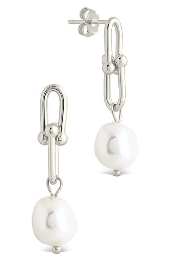 Sterling Forever Ellery Mother-of-pearl Drop Earrings In Silver