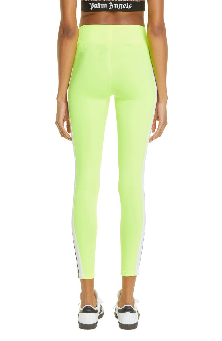 Palm Angels Logo Stripe Crop Leggings, Alternate, color,