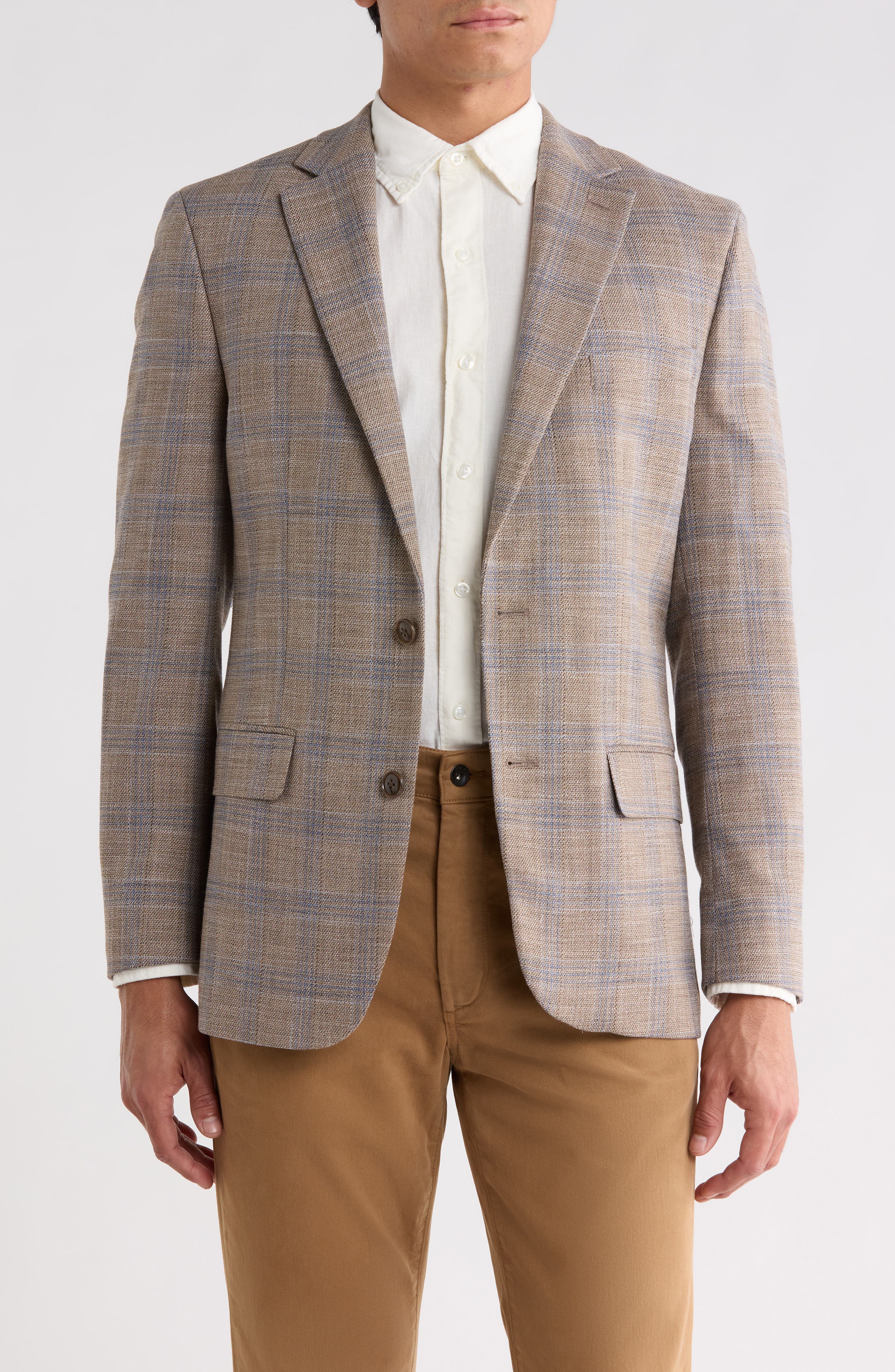 Slim Fit Plaid Sport Coat