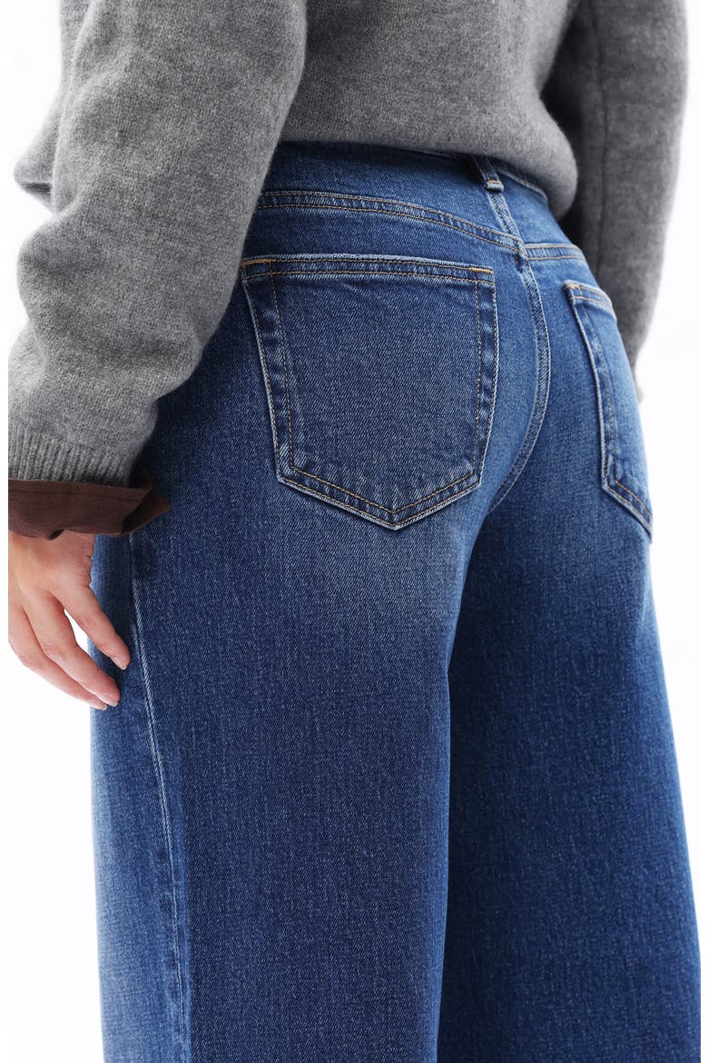 Low Rise Ankle Wide Leg Jeans, Alternate, color, DARK BLUE