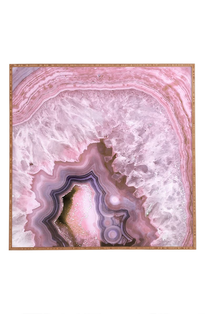Deny Designs Pale Pink Agate Framed Wall Art, Main, color,