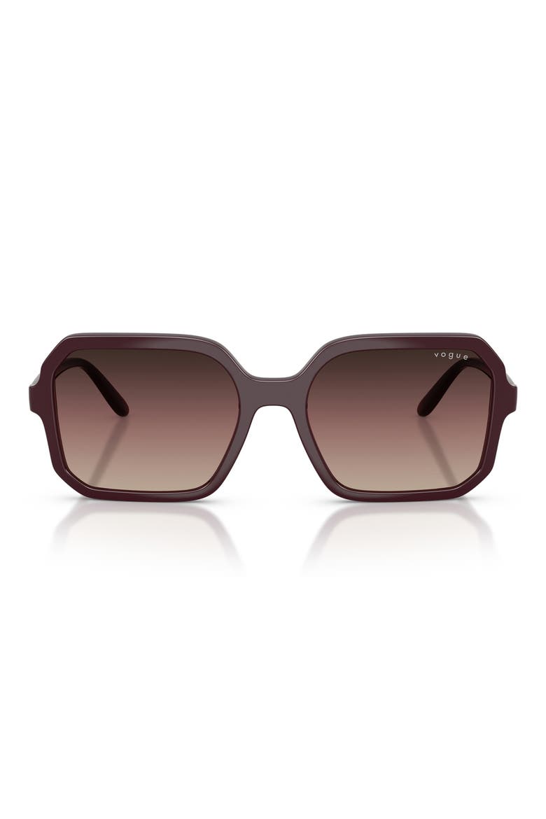 55mm VO5696S Square Sunglasses, Main, color, BORDEAUX / BROWN PURPLE BLACK