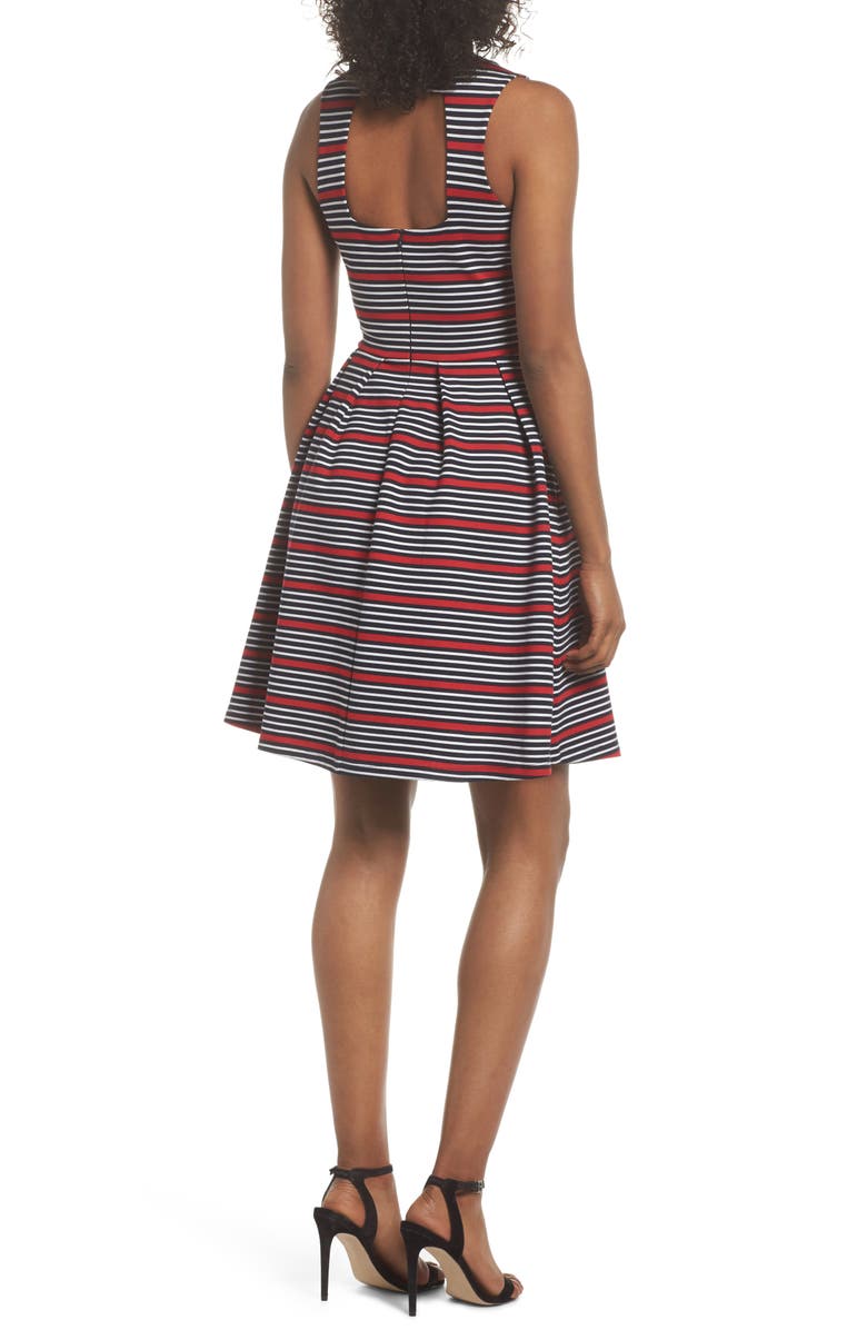 Felicity & Coco Scarlette Stripe Fit & Flare Dress, Alternate, color, 