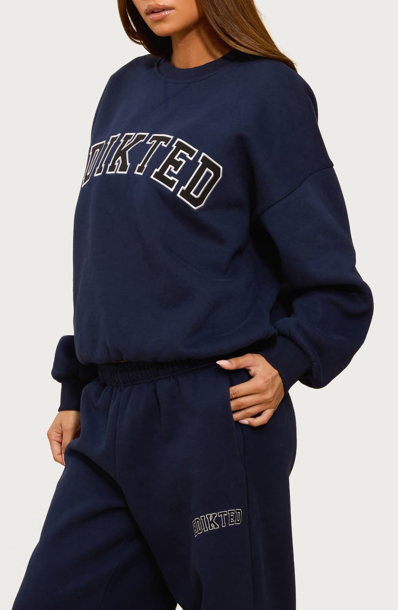 EDIKTED Major Logo Embroidered Sweatshirt, Alternate, color, 