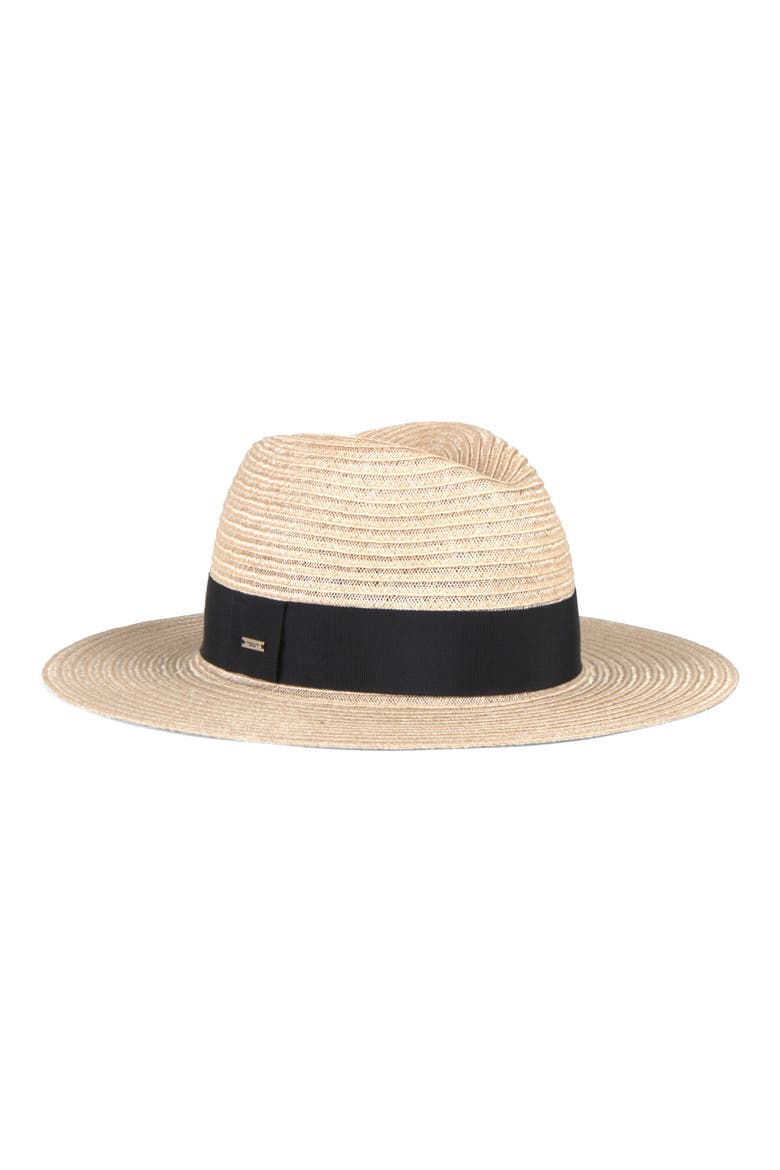 Courtney Packable Straw Fedora, Main, color, NATURAL