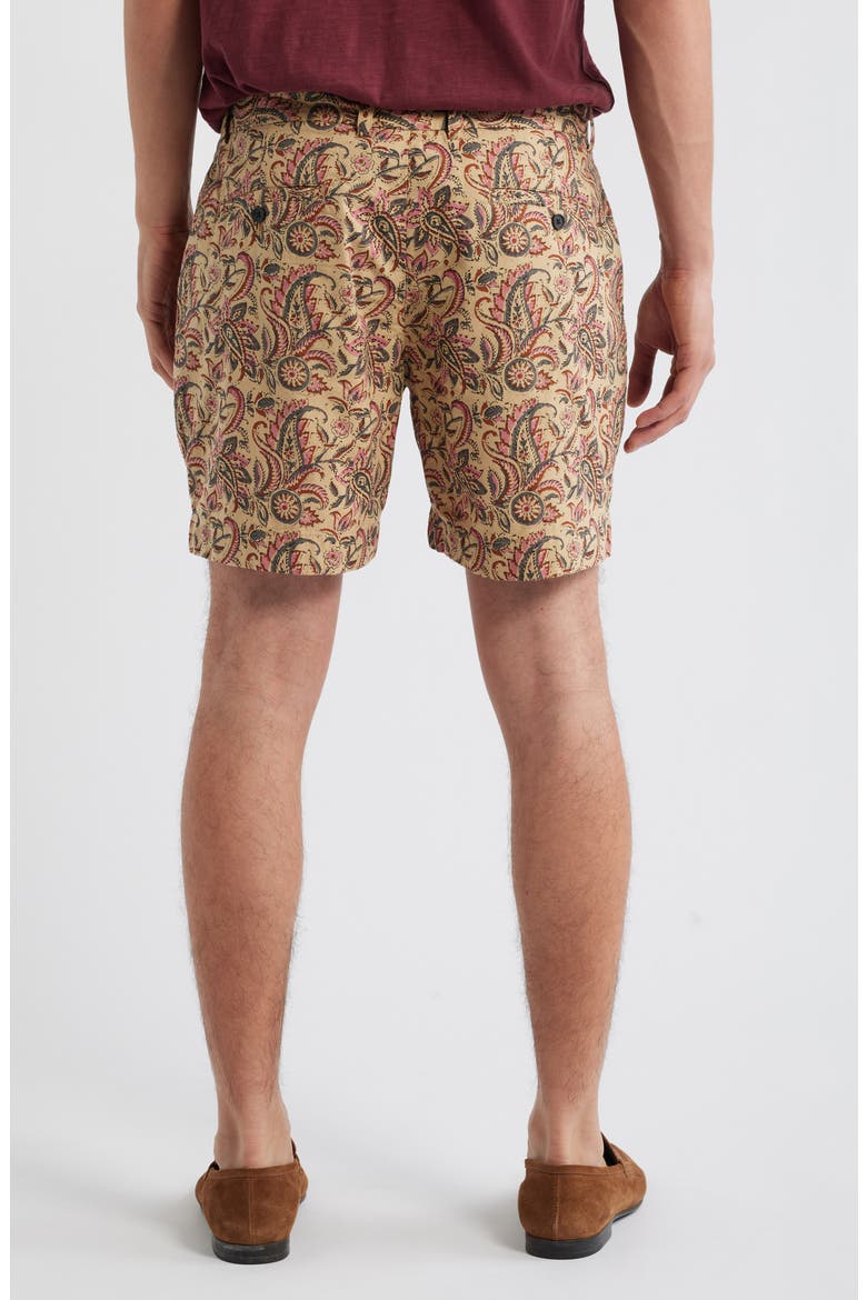 Floral Paisley Flat Front Cotton Shorts, Alternate, color, PAISLEY