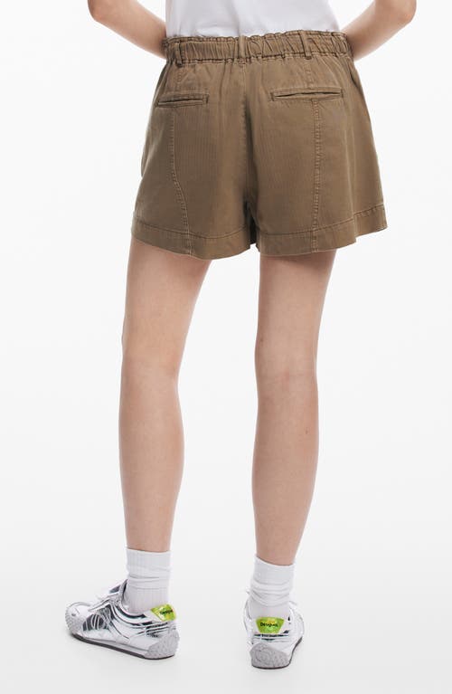 Desigual Cotton Cargo Shorts In Brown