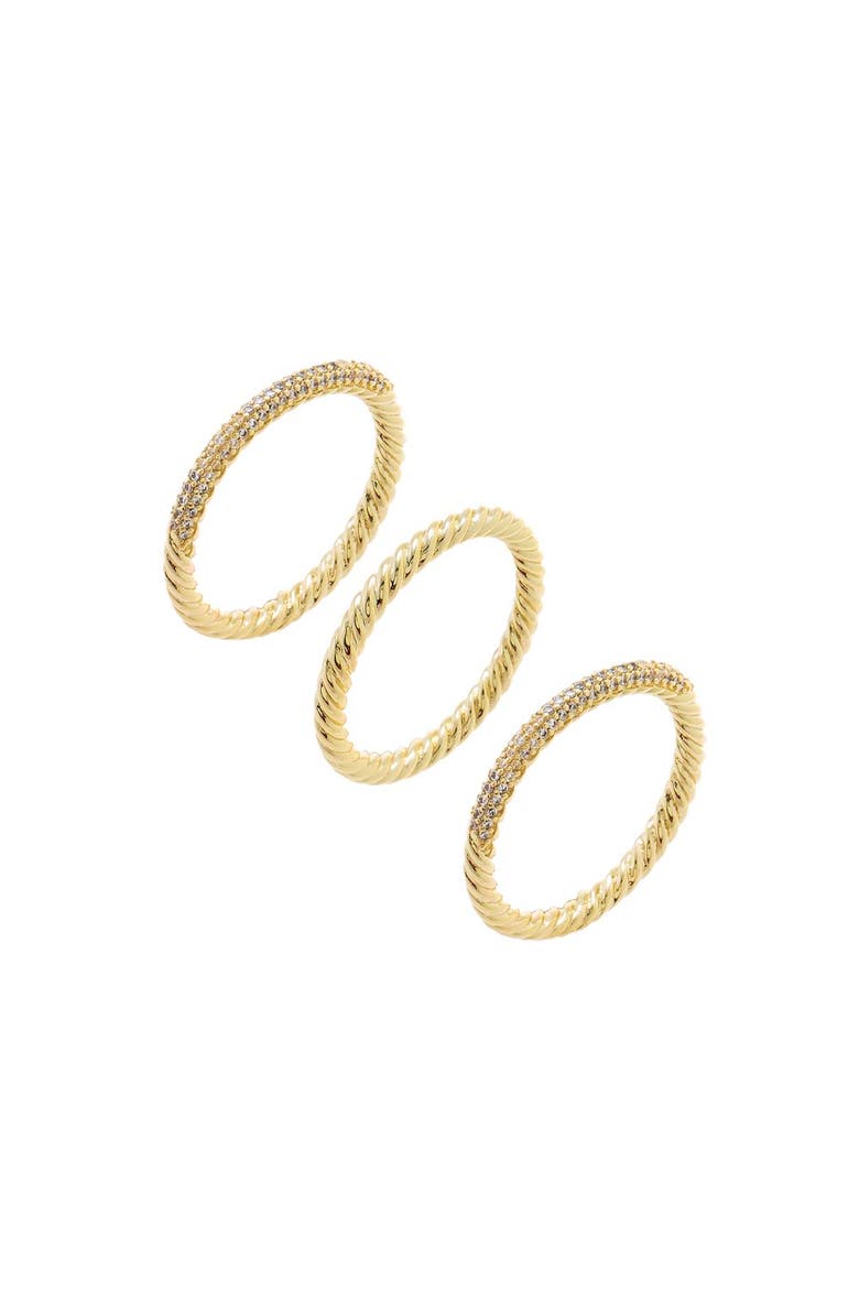 Pave Multi Rope Twisted Stack Ring, Main, color, Gold
