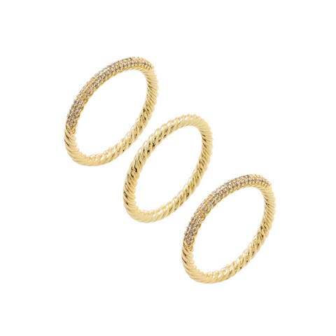Pave Multi Rope Twisted Stack Ring