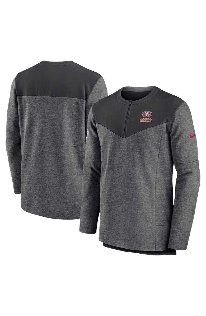 Nike Men's Nike Charcoal San Francisco 49ers Sideline Lockup Performance Quarter-Zip Top, Main, color, Charcoal