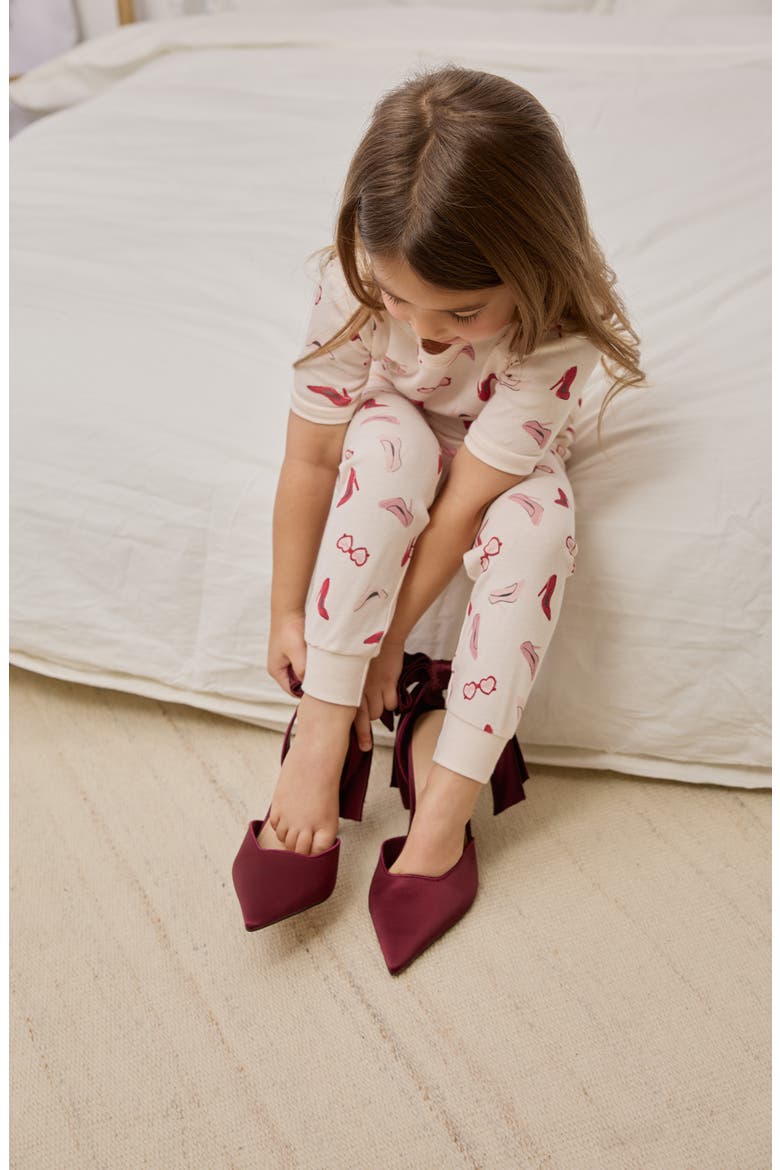 Kids' Fitted Two-Piece Organic Cotton Pajamas, Alternate, color, LIGHT PINK