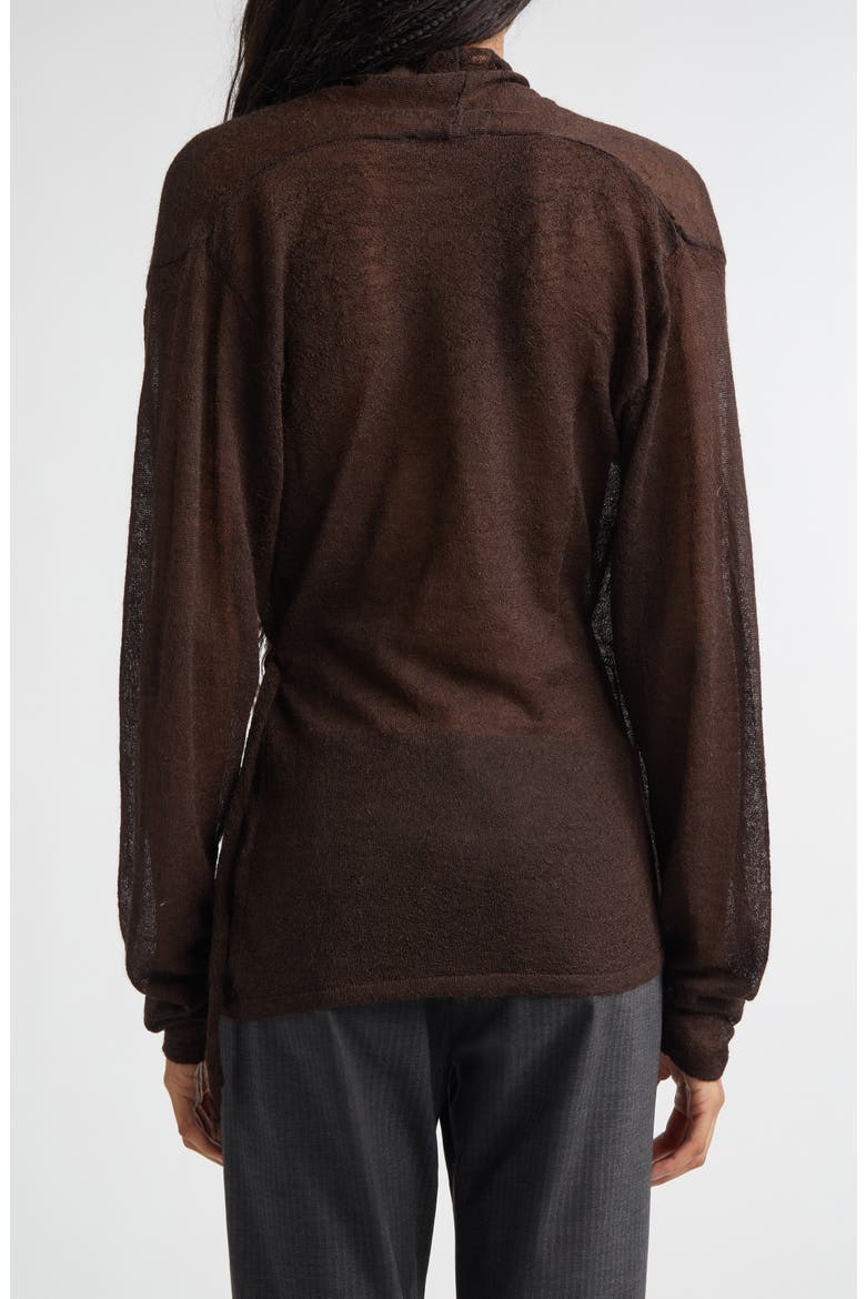 Sudi Baby Alpaca & Merino Wool Blend Wrap Sweater, Alternate, color, BROWN