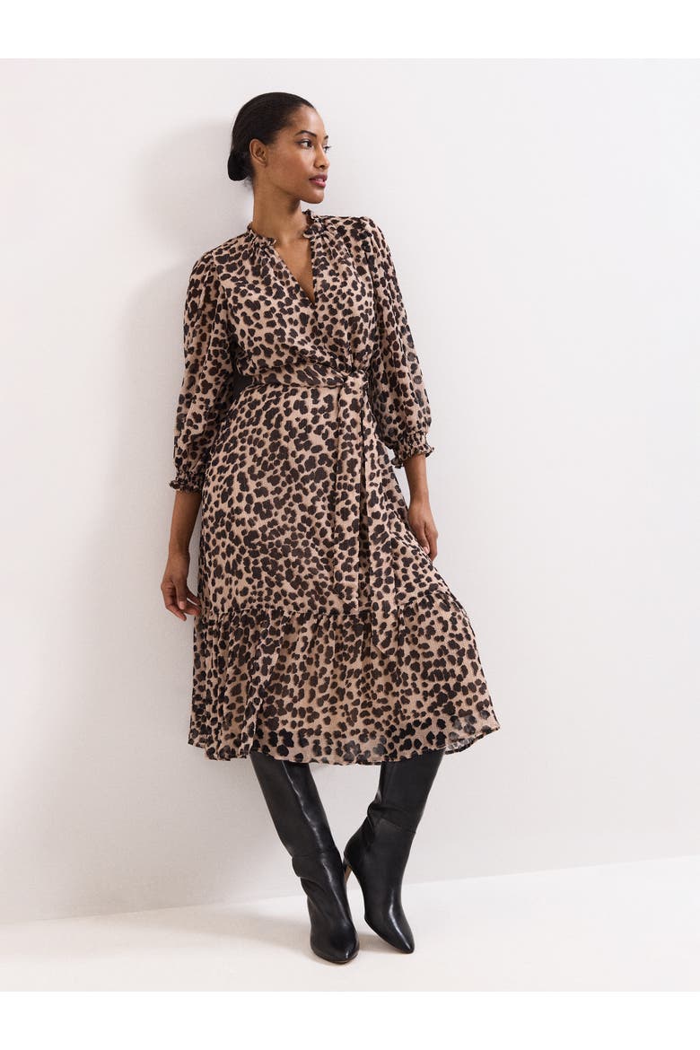 Carra Leopard Midi Dress, Main, color, Multi